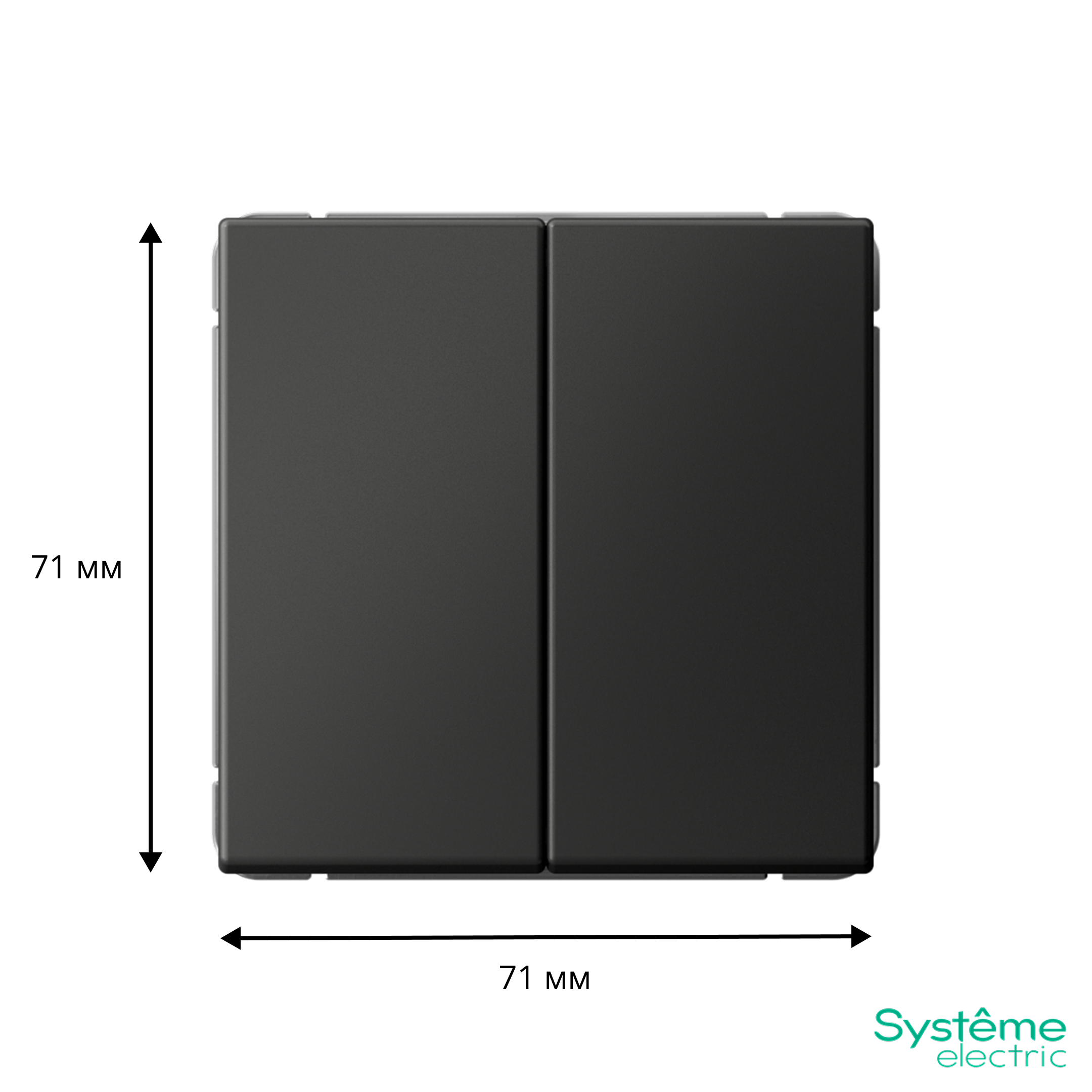 ARTGALLERY 2-клавишный ПЕРЕКЛЮЧАТЕЛЬ, 10АХ, механизм, быстрозажим. клем., БАЗАЛЬТ