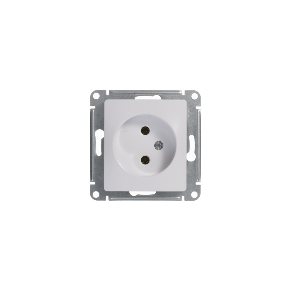 GLOSSA РОЗЕТКА без заземления без шторок, 16А, механизм, БЕЛЫЙ