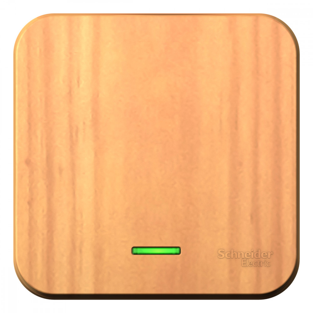 BLANCA О/У 1-клавишный ВЫКЛЮЧАТЕЛЬ (сх.1) с подсветкой, 10А, 250В, ЯСЕНЬ