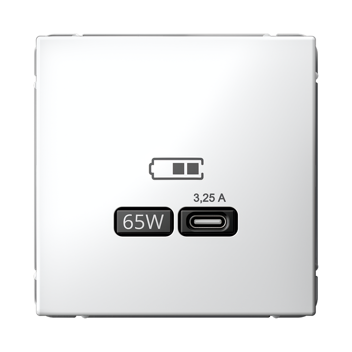 ARTGALLERY USB РОЗЕТКА тип-С 65Вт высокоскор.заряд. QC, PD, механизм, БЕЛЫЙ