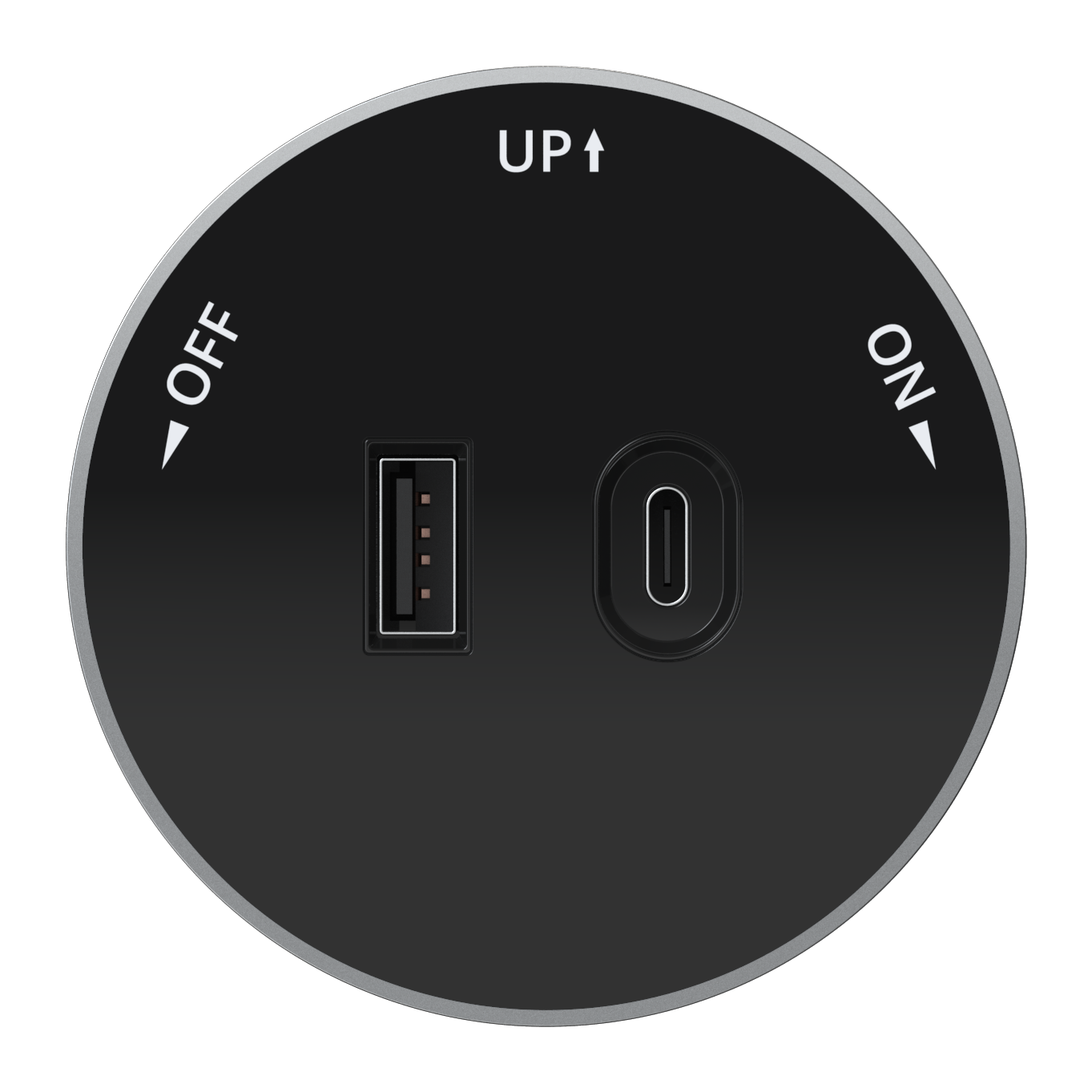 MULTITRACK Розетка 2хUSB (тип А+С) 18 Вт, 5 В/3 А АНТРАЦИТ