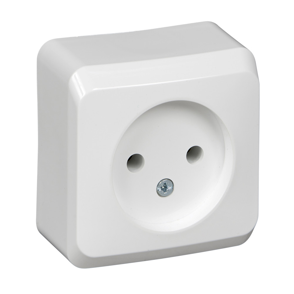 ЭТЮД О/У РОЗЕТКА без заземления без шторок, 16А, 250В, БЕЛЫЙ