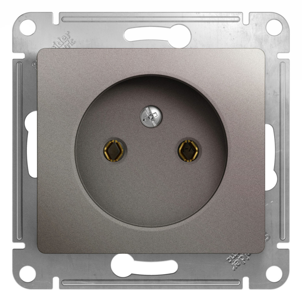 GLOSSA РОЗЕТКА без заземления без шторок, 16А, механизм, ПЛАТИНА