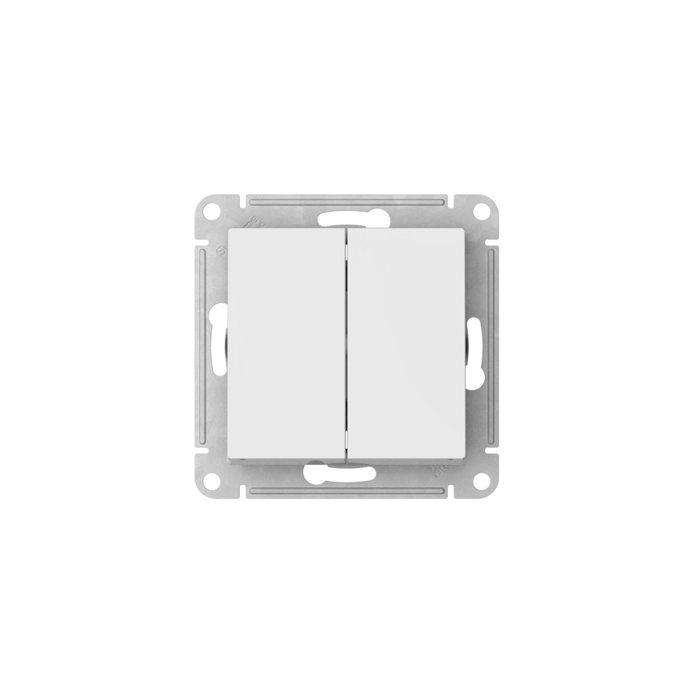 ATLASDESIGN AQUA 2-клавишный ВЫКЛЮЧАТЕЛЬ, IP44, сх.5, 10АХ, мех., быстрозажим. клем., БЕЛЫЙ