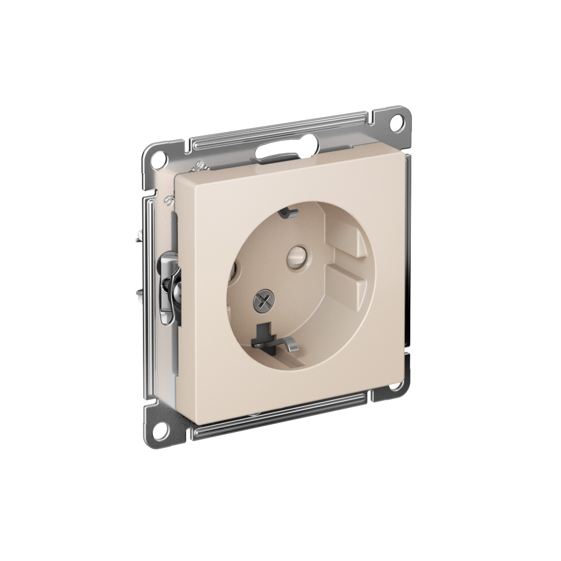 ATLASDESIGN РОЗЕТКА с заземлением со шторками, 16А, механизм, БЕЖЕВЫЙ