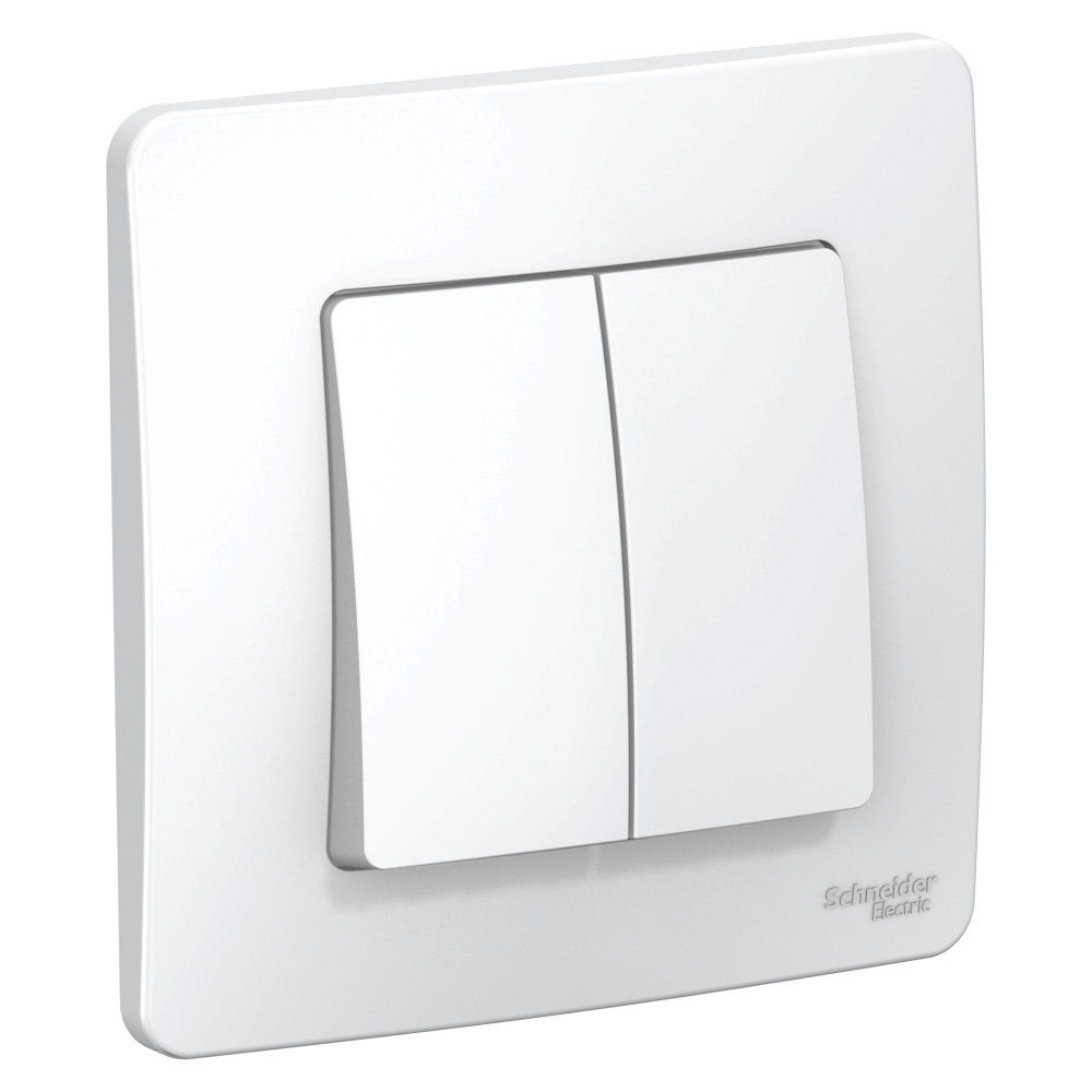 BLANCA С/У 2-клавишный ВЫКЛЮЧАТЕЛЬ (сх.5), 10А, 250В, БЕЛЫЙ