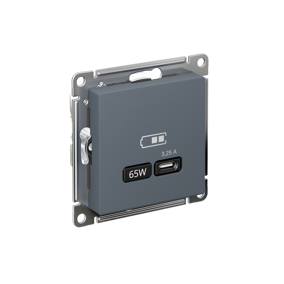 ATLASDESIGN USB РОЗЕТКА тип-С 65Вт высокоскор.заряд. QC, PD, механизм, ГРИФЕЛЬ