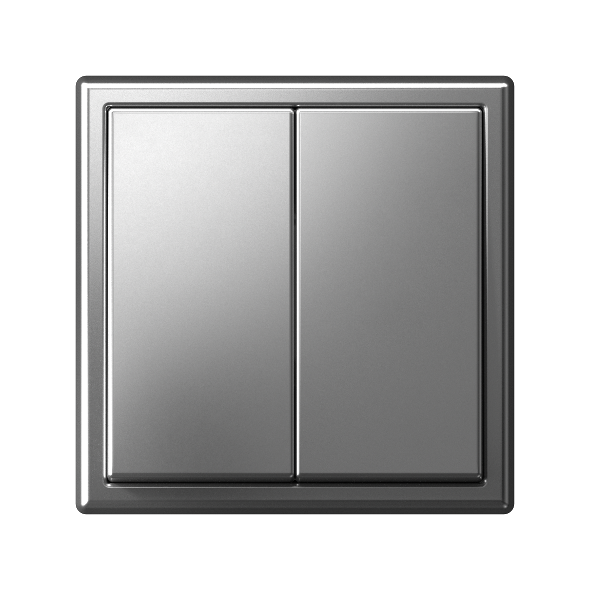 ARTGALLERY 2-клавишный ПЕРЕКЛЮЧАТЕЛЬ, 10АХ, механизм, быстрозажим. клем., СТАЛЬ