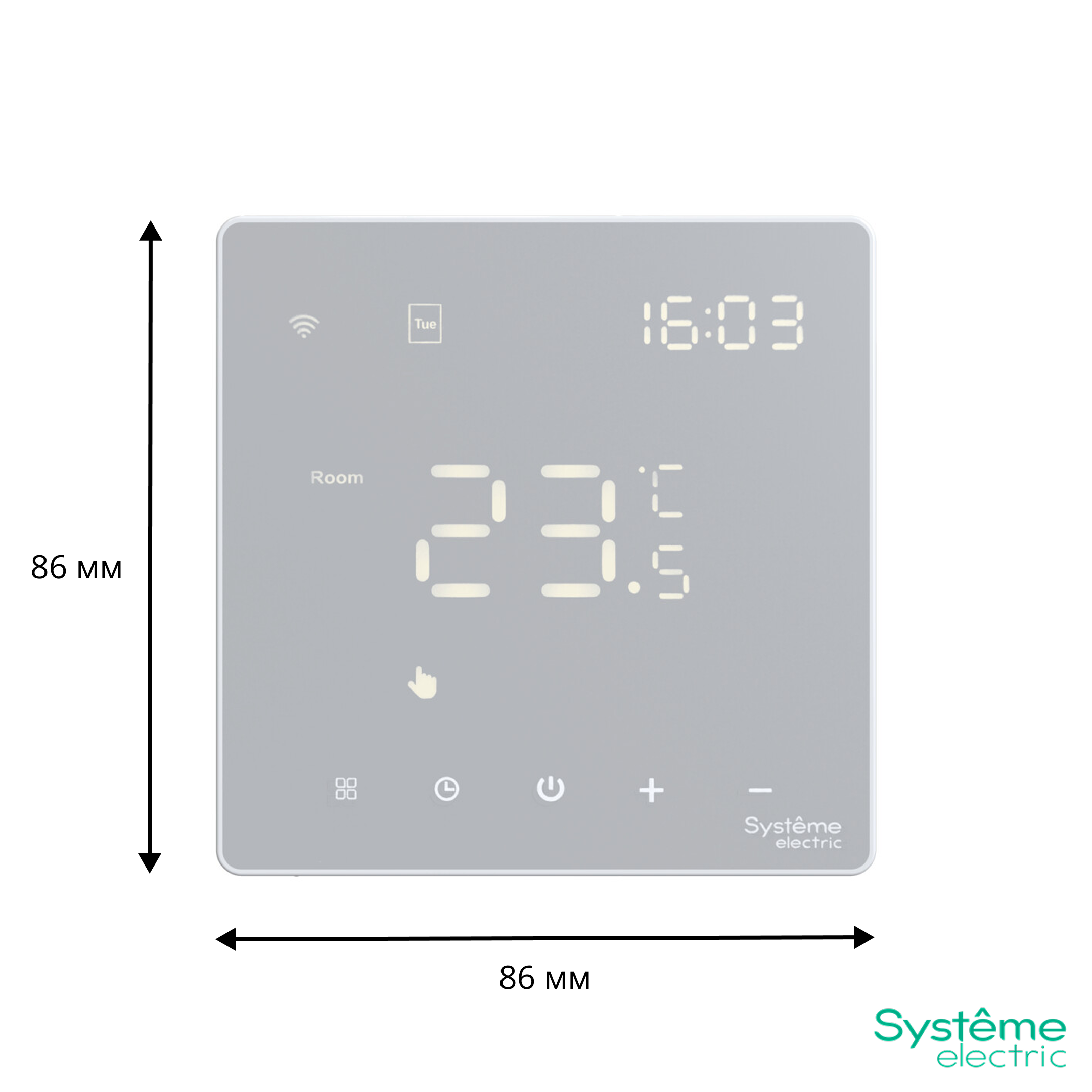 ARTGALLERY ТЕРМОСТАТ Wi-Fi электронный для теплого пола, 16A, в сборе, БЕЛЫЙ