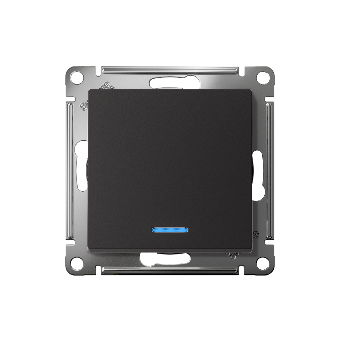 ATLASDESIGN 1-клавишный ПЕРЕКЛЮЧАТЕЛЬ с подсветкой, сх.6а, 10АХ, механизм, КАРБОН