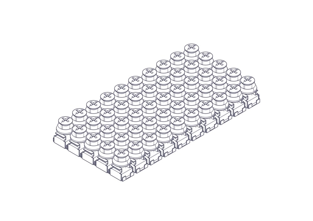 Монтажный комплект Uniprom, M6 (винт, шайба, гайка с защелкой), упаковка 50 шт.
