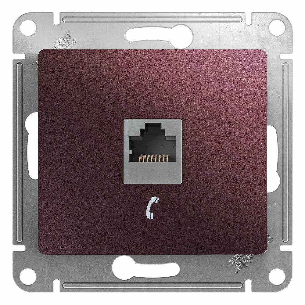 РОЗЕТКА телефонная RJ11, БАКЛАЖАНОВЫЙ