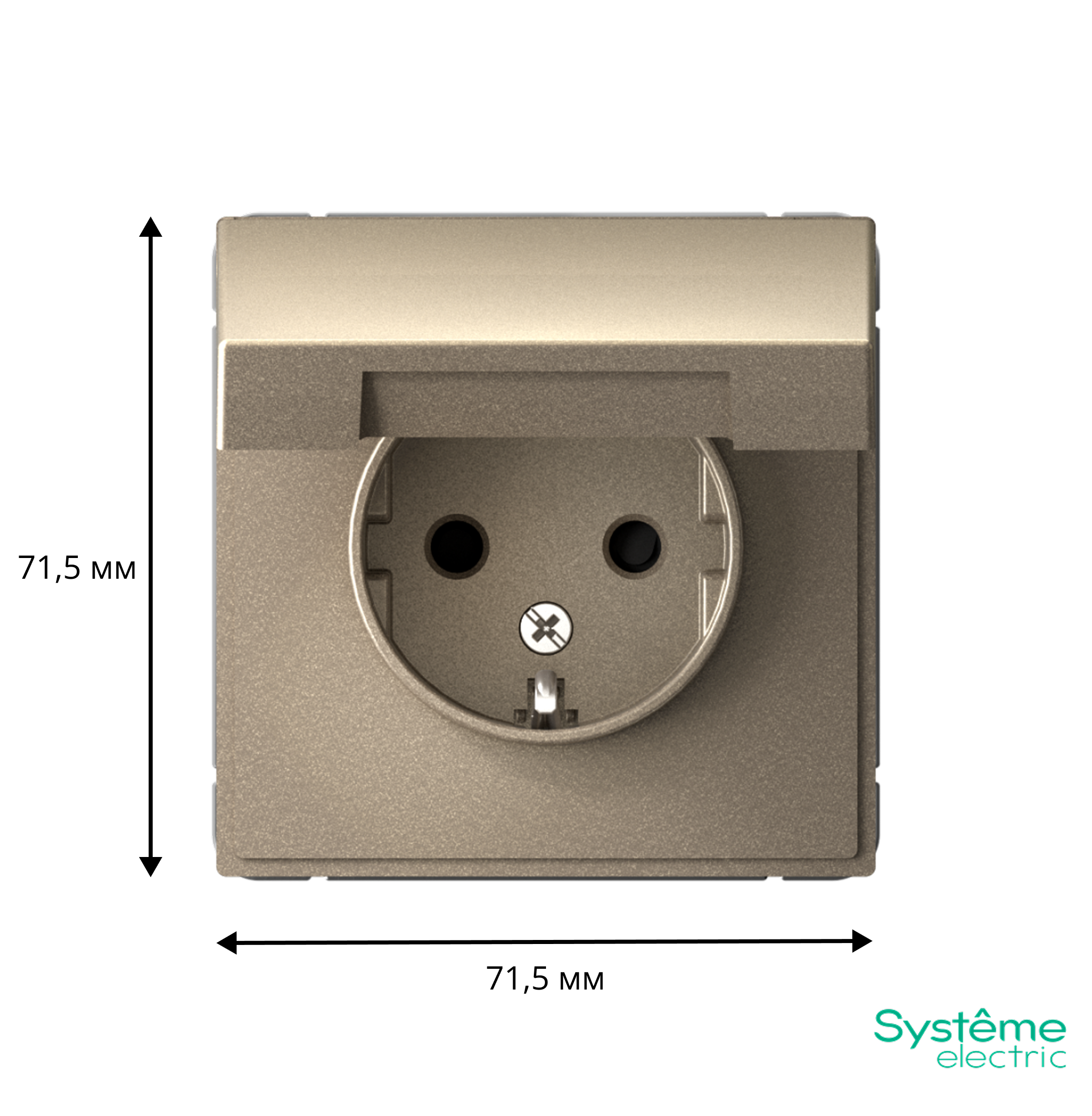 ARTGALLERY РОЗЕТКА с заземл. со шторк. с крышкой, 16А, IP20, механизм, ШАМПАНЬ