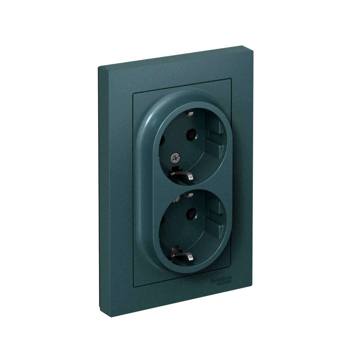 ATLASDESIGN РОЗЕТКА двойная с заземлением, 16А, в сборе, ИЗУМРУД