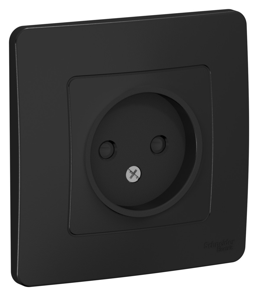 BLANCA С/У РОЗЕТКА без заземления со шторками, 16А, 250В, АНТРАЦИТ