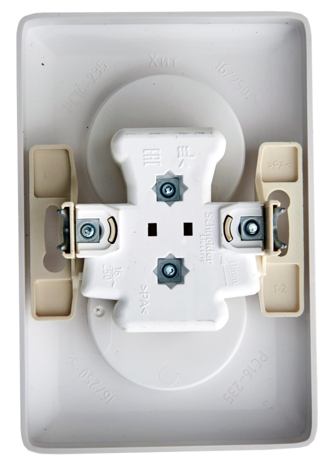 ХИТ С/У РОЗЕТКА двойная без заземления без шторок, 16А, 250В, БЕЛЫЙ