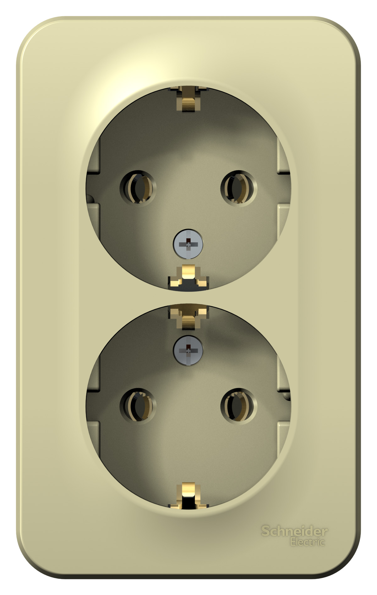 BLANCA О/У РОЗЕТКА двойная с заземлением без шторок, ИЗОЛ.ПЛ., 16А, 250В, БЕЖЕВЫЙ