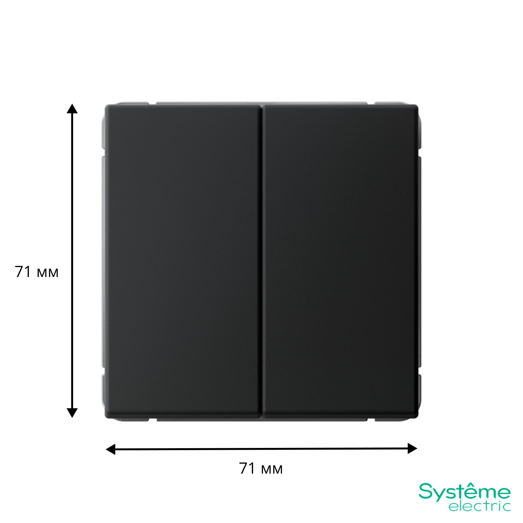 ARTGALLERY 2-клавишный ВЫКЛЮЧАТЕЛЬ, сх.5, 10АХ, механизм, КАРБОН