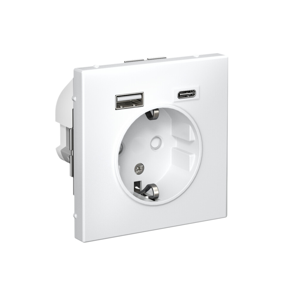 ARTGALLERY РОЗЕТКА 16А с 2 USB A+C, 5В/2,4А/3,0А, 2х5В/1,5А, механизм, БЕЛЫЙ