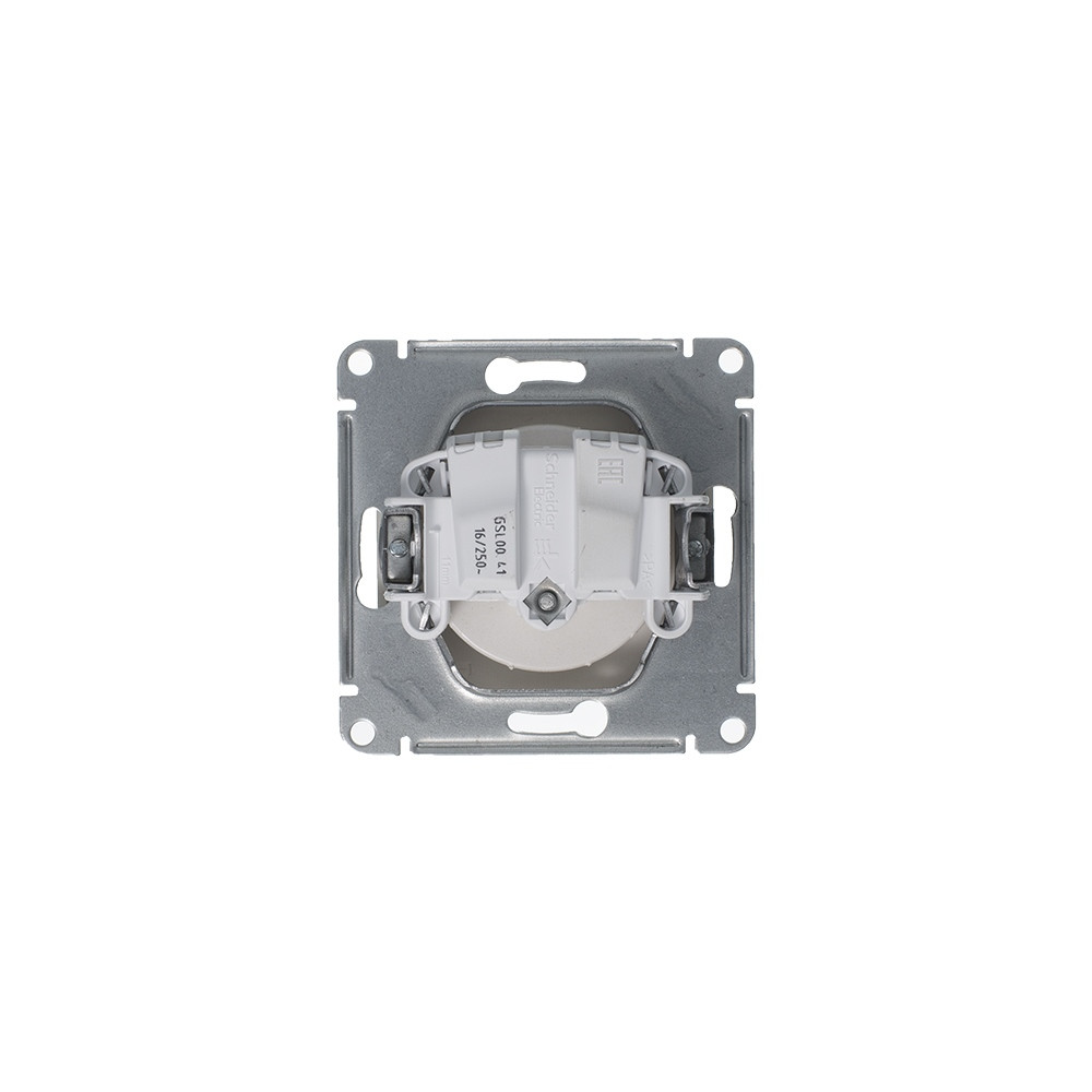 GLOSSA РОЗЕТКА с заземлением без шторок, 16А, механизм, ПЛАТИНА