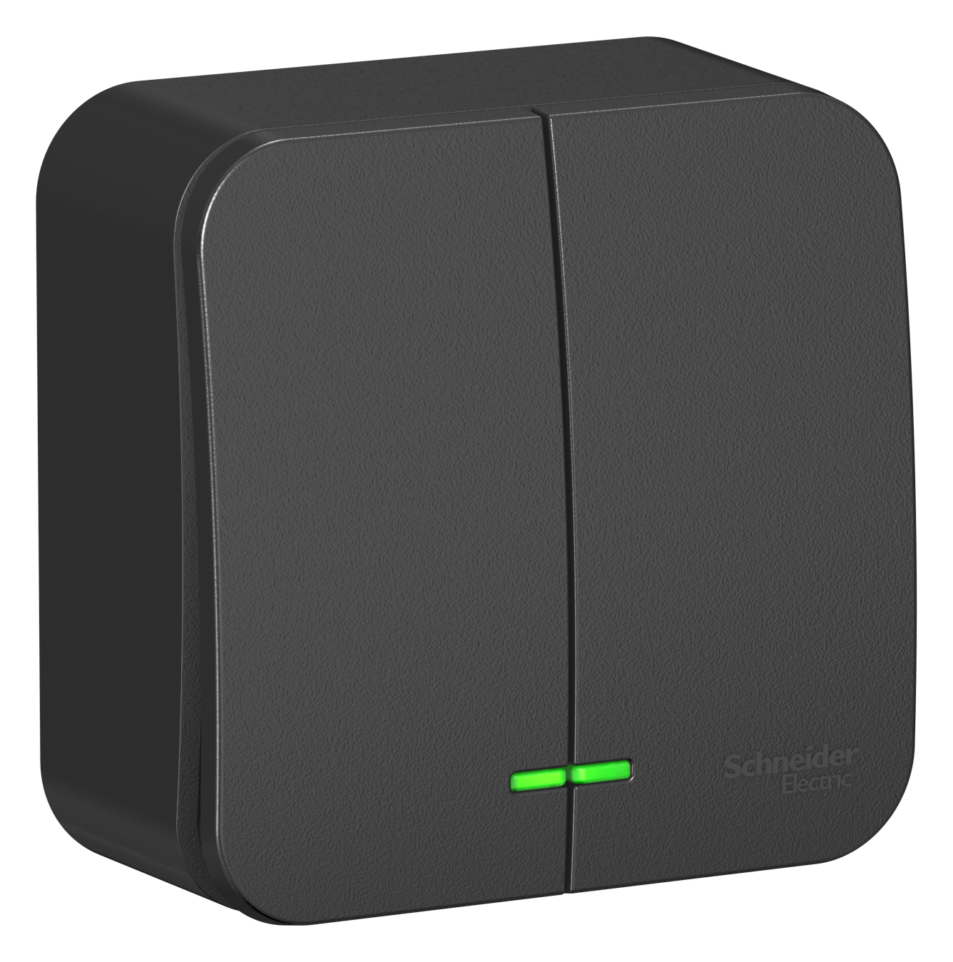 BLANCA О/У 2-клавишный ВЫКЛЮЧАТЕЛЬ (сх.5) с подсветкой, ИЗОЛ.ПЛ, 10А, 250В, АНТРАЦИТ