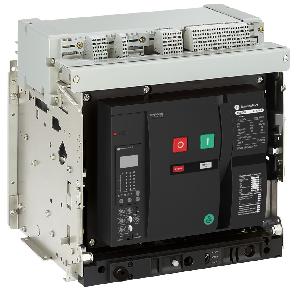 ВОЗДУШНЫЙ АВТ.ВЫКЛ.SYSTEMEPACT ACB40H 3200A 4P 6.0H ВЫК,ГП MCH+MX+XF AC230V+TT SGR