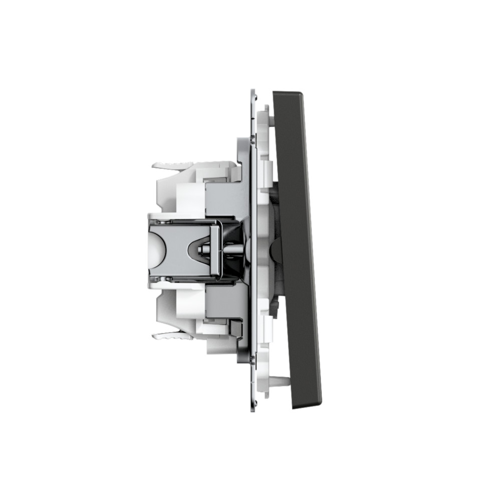 ARTGALLERY 2-клавишный ПЕРЕКЛЮЧАТЕЛЬ, 10АХ, механизм, быстрозажим. клем., БАЗАЛЬТ