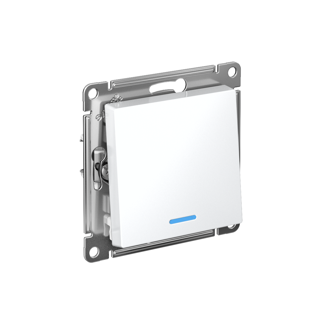 ATLASDESIGN 1-клавишный ПЕРЕКЛЮЧАТЕЛЬ с подсветкой, сх.6а, 10АХ, механизм, БЕЛЫЙ