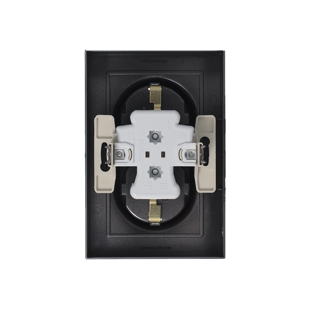 ATLASDESIGN РОЗЕТКА двойная с заземлением без шторок, 16А, в сборе, МОККО