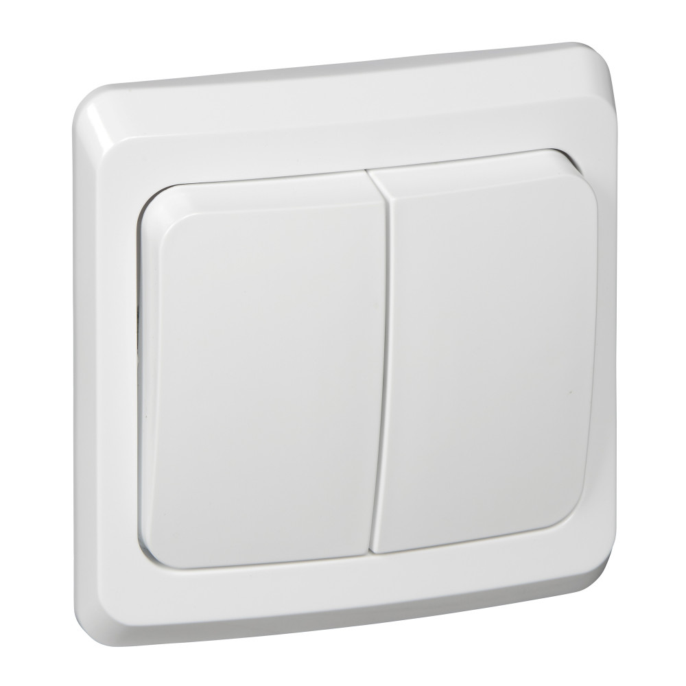 ЭТЮД С/У 2-клавишный ВЫКЛЮЧАТЕЛЬ 10 АХ, БЕЛЫЙ