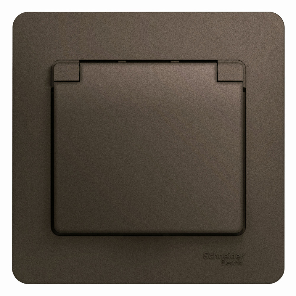 РОЗЕТКА з/к со шт кр, в сб,IP20,ШОКОЛАД