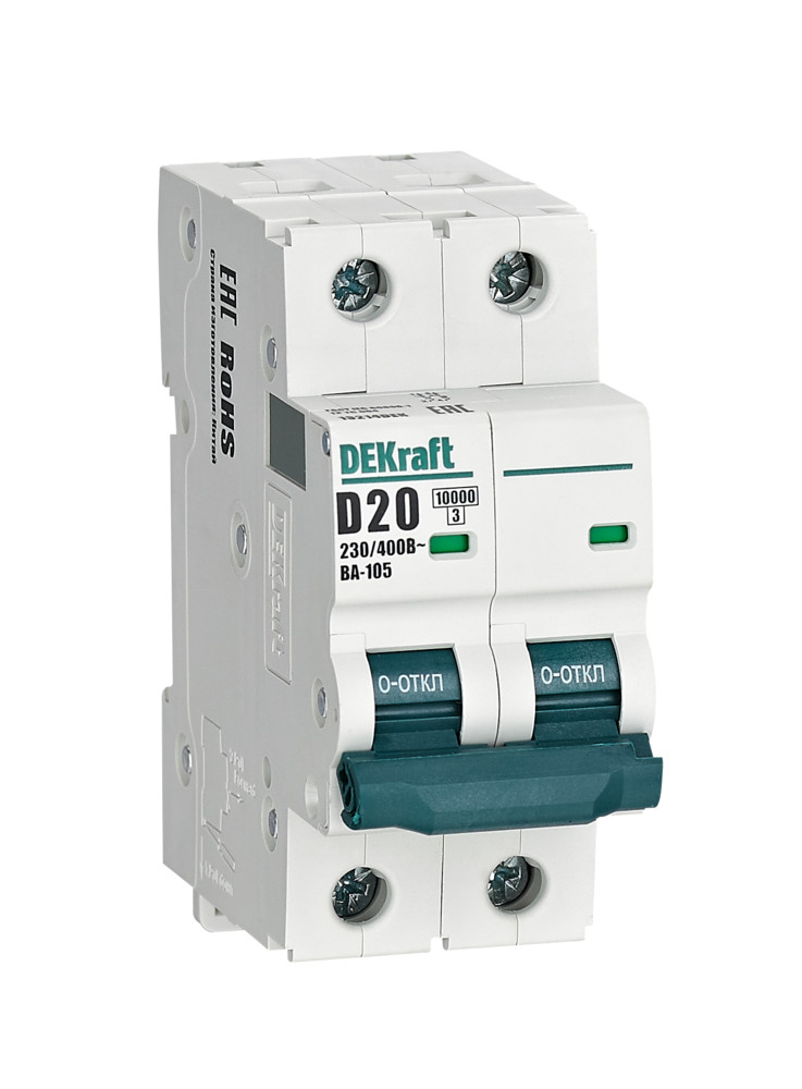Автоматический выключатель ВА-105 2P 20А D 10кА