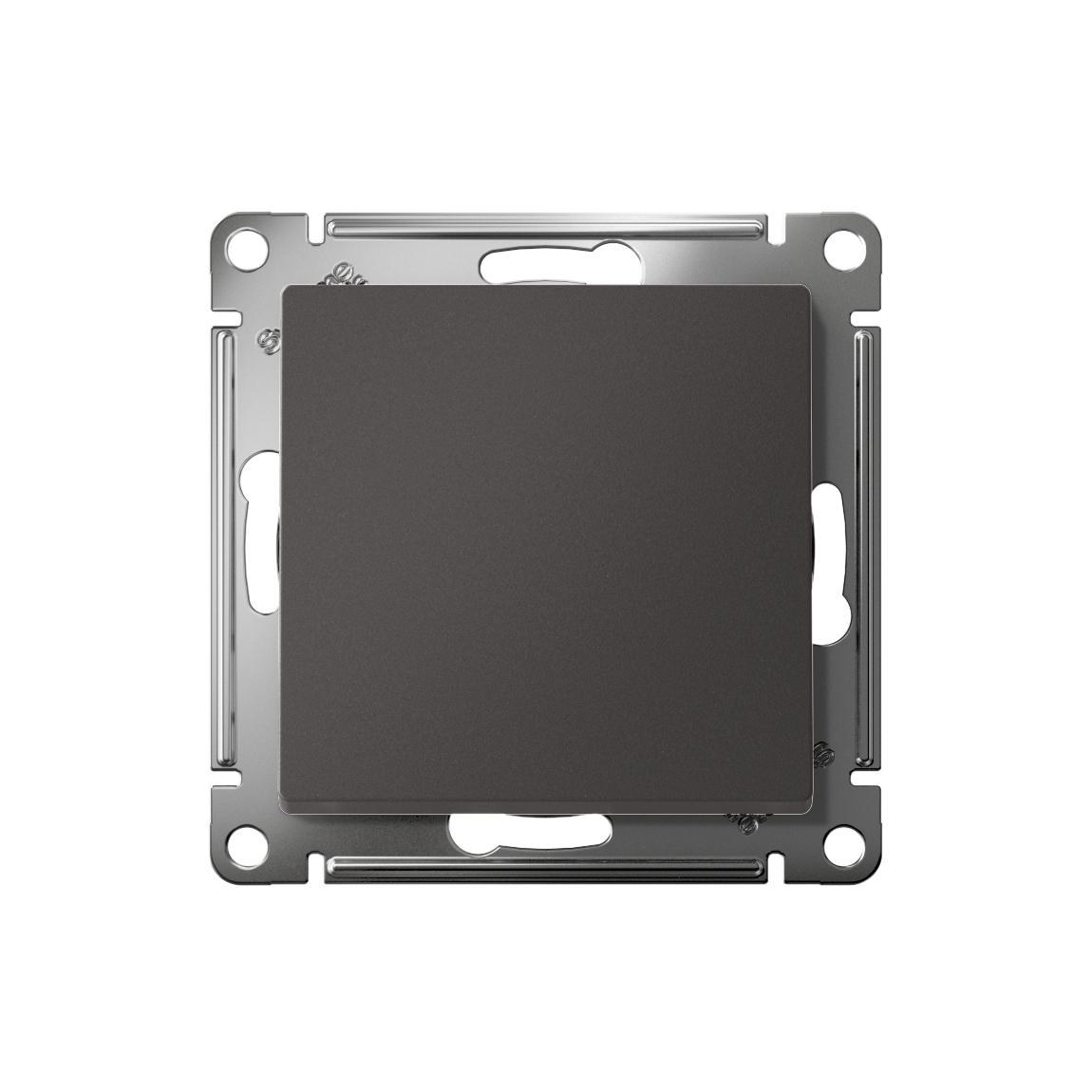 ATLASDESIGN 1-клавишный ВЫКЛЮЧАТЕЛЬ КНОПОЧНЫЙ, сх.1, 10А, механизм, БАЗАЛЬТ