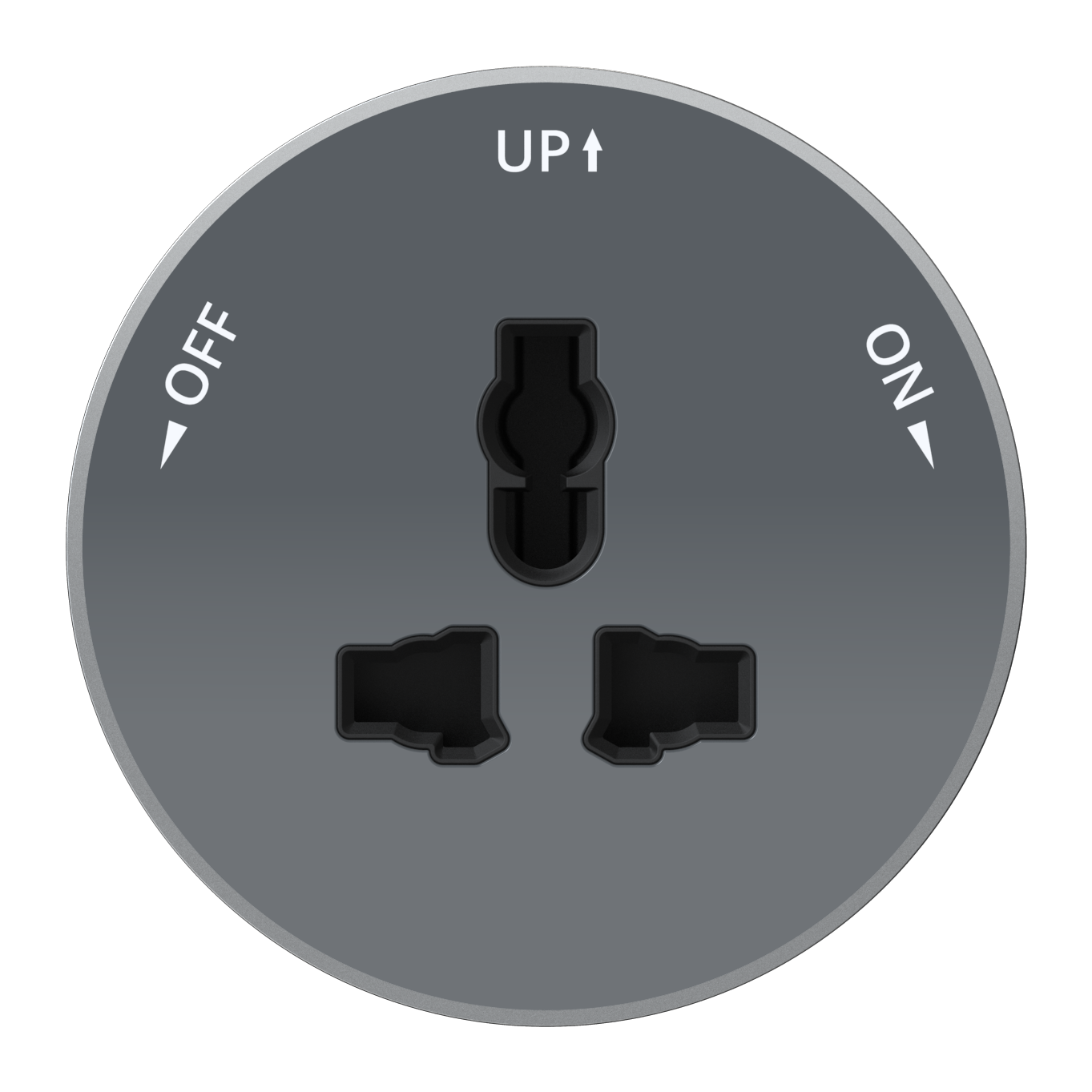 MULTITRACK Розетка универсальная круглая 13 А/250 В ГРАФИТ