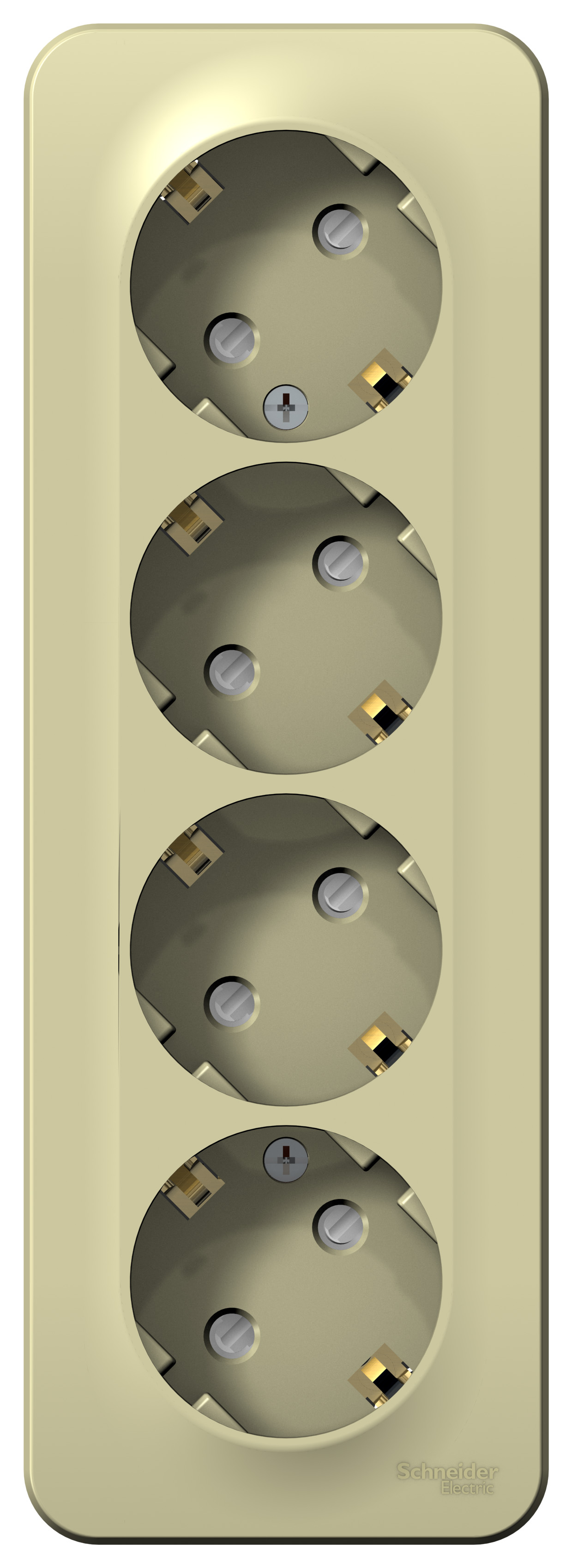 BLANCA О/У РОЗЕТКА 4-я с заземлением со шторками, ИЗОЛ.ПЛ., 16А, 250В, БЕЖЕВЫЙ