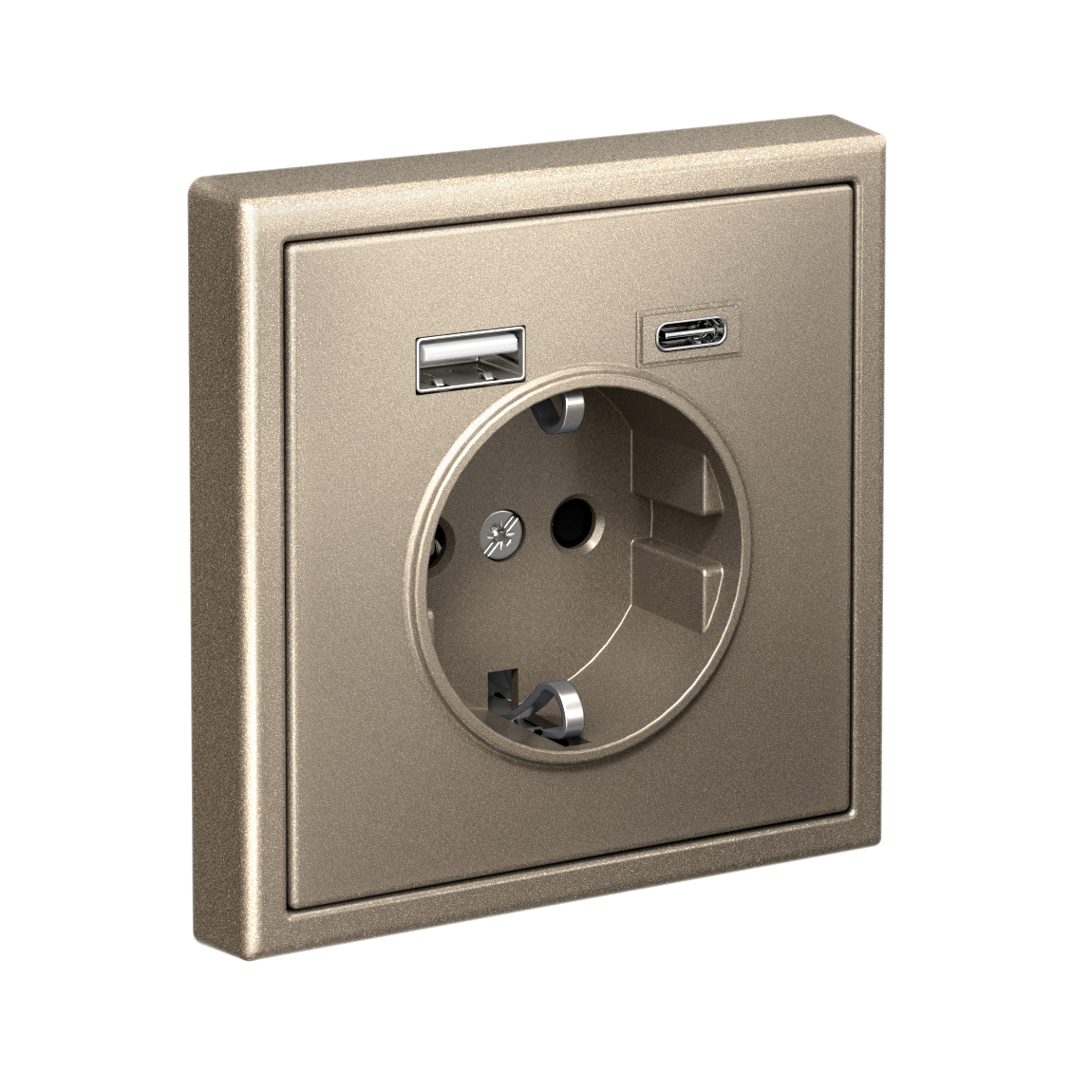 ARTGALLERY РОЗЕТКА 16А с 2 USB A+C, 5В/2,4А/3,0А, 2х5В/1,5А, механизм, ШАМПАНЬ