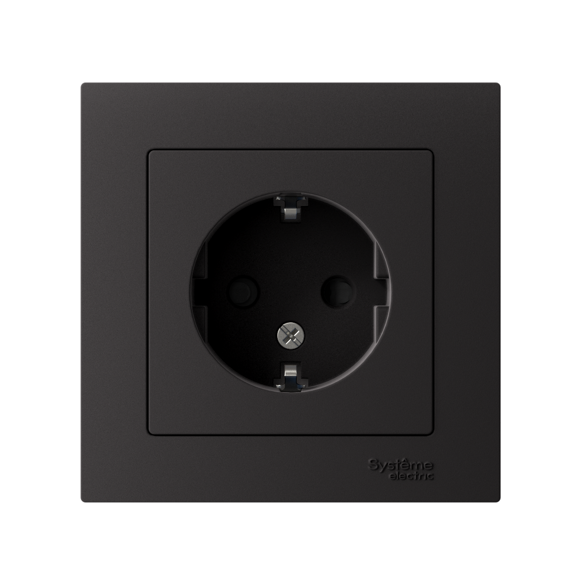 ATLASDESIGN РОЗЕТКА с заземлением со шторками, 16А, в сборе, КАРБОН
