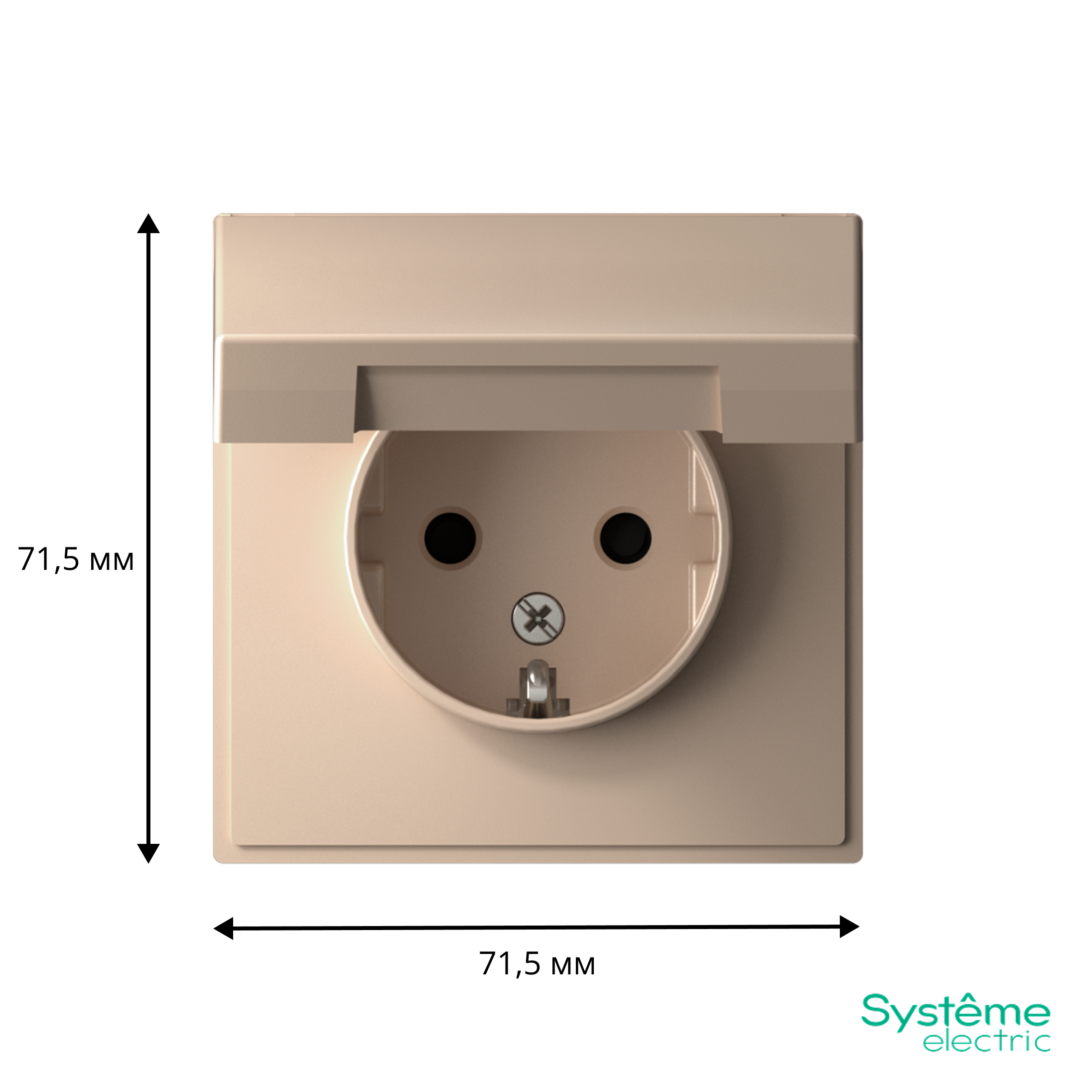 ARTGALLERY РОЗЕТКА с заземл. со шторк. с крышкой, 16А, IP20, механизм, ПЕСОЧНЫЙ