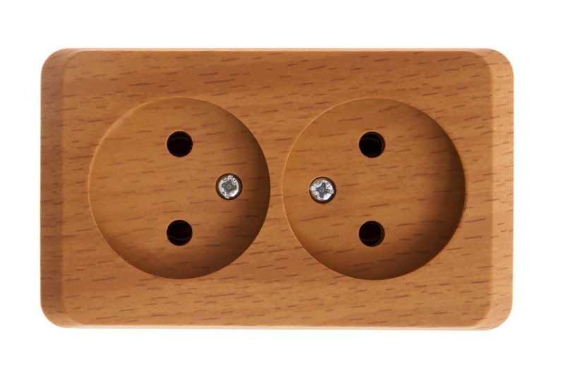 ЭТЮД О/У РОЗЕТКА двойная без заземления без шторок, 16А, 250B, БУК