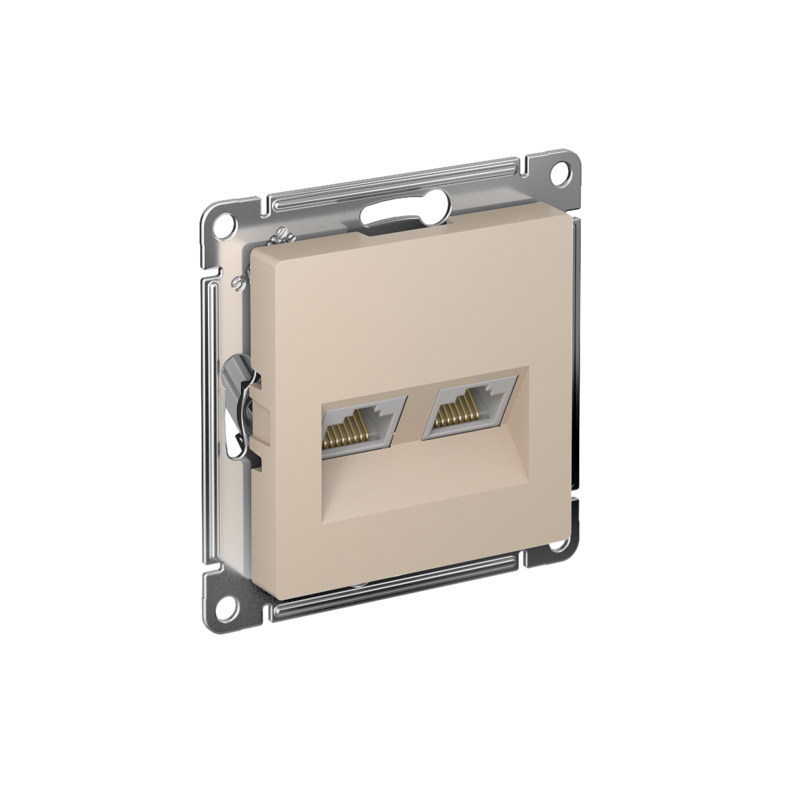ATLASDESIGN РОЗЕТКА двойная компьютерная RJ45+RJ45 кат. 5e, механизм, ПЕСОЧНЫЙ