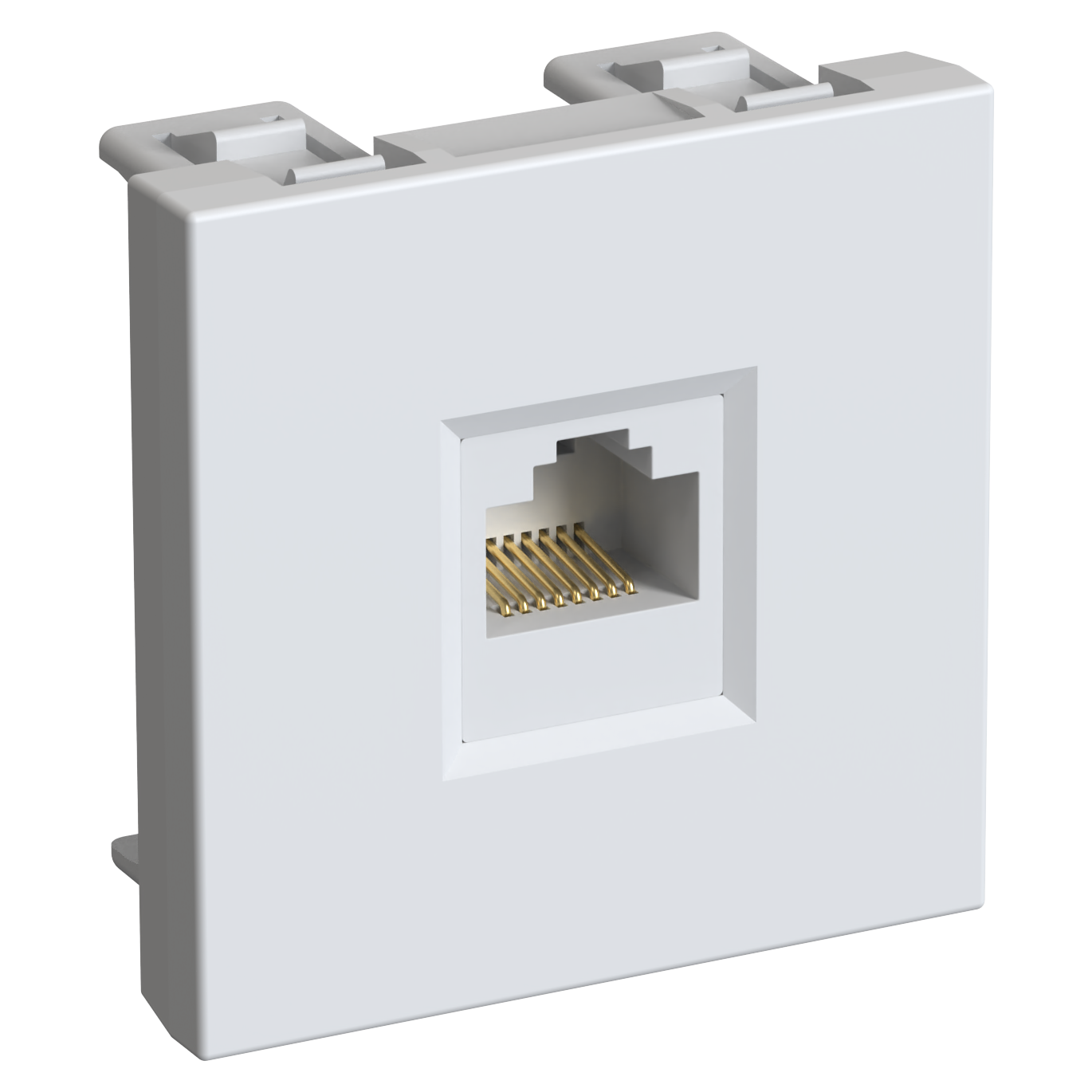 W45 РОЗЕТКА компьютерная 1хRJ45 кат. 5е UTP, 2 модуля (45х45 мм) БЕЛАЯ