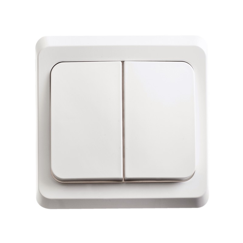 ЭТЮД С/У 2-клавишный ВЫКЛЮЧАТЕЛЬ с подсветкой 10 АХ, БЕЛЫЙ