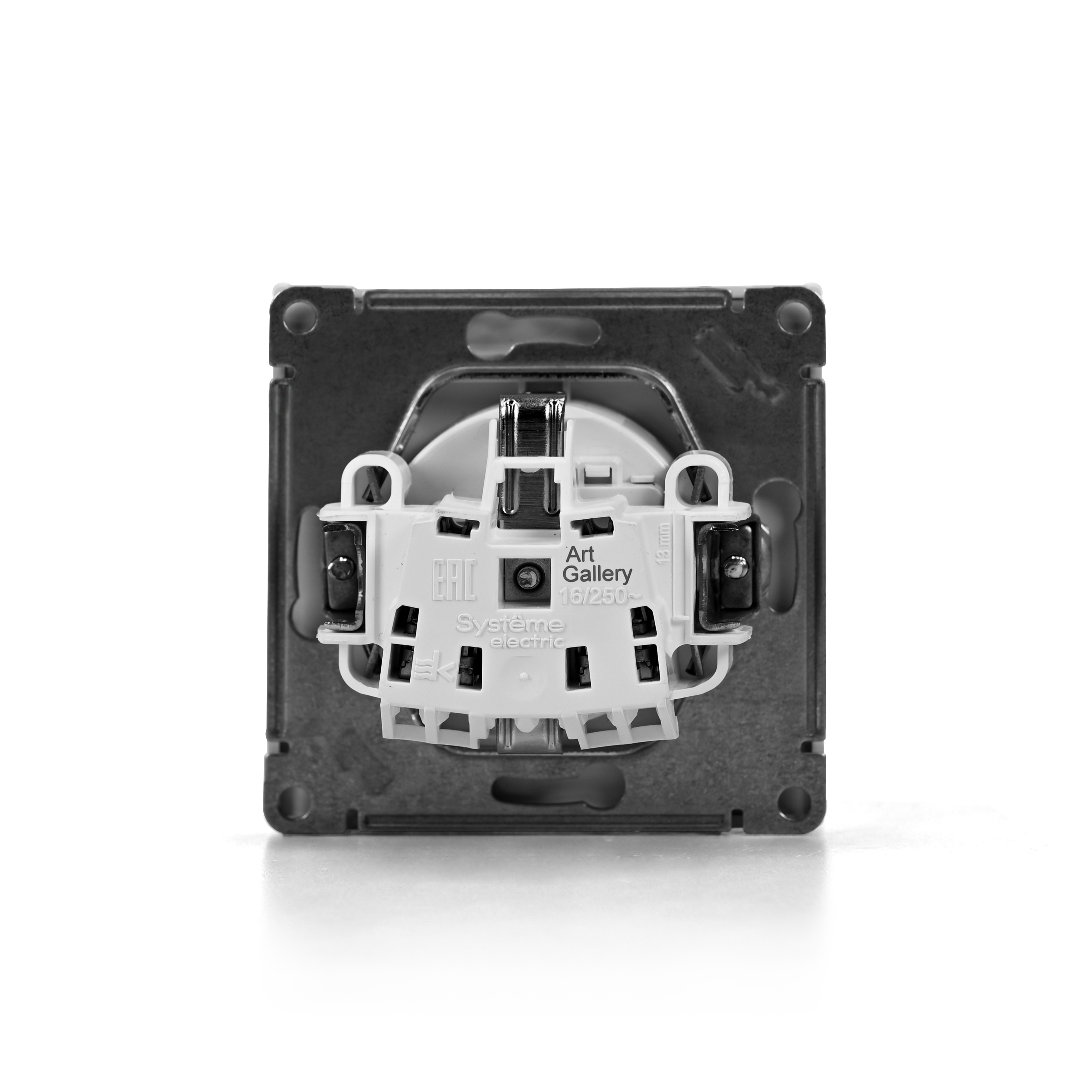ARTGALLERY РОЗЕТКА с заземл. со шторк. с крышк., 16А, IP20,  механизм, быстрозажим. клем., БЕЛЫЙ