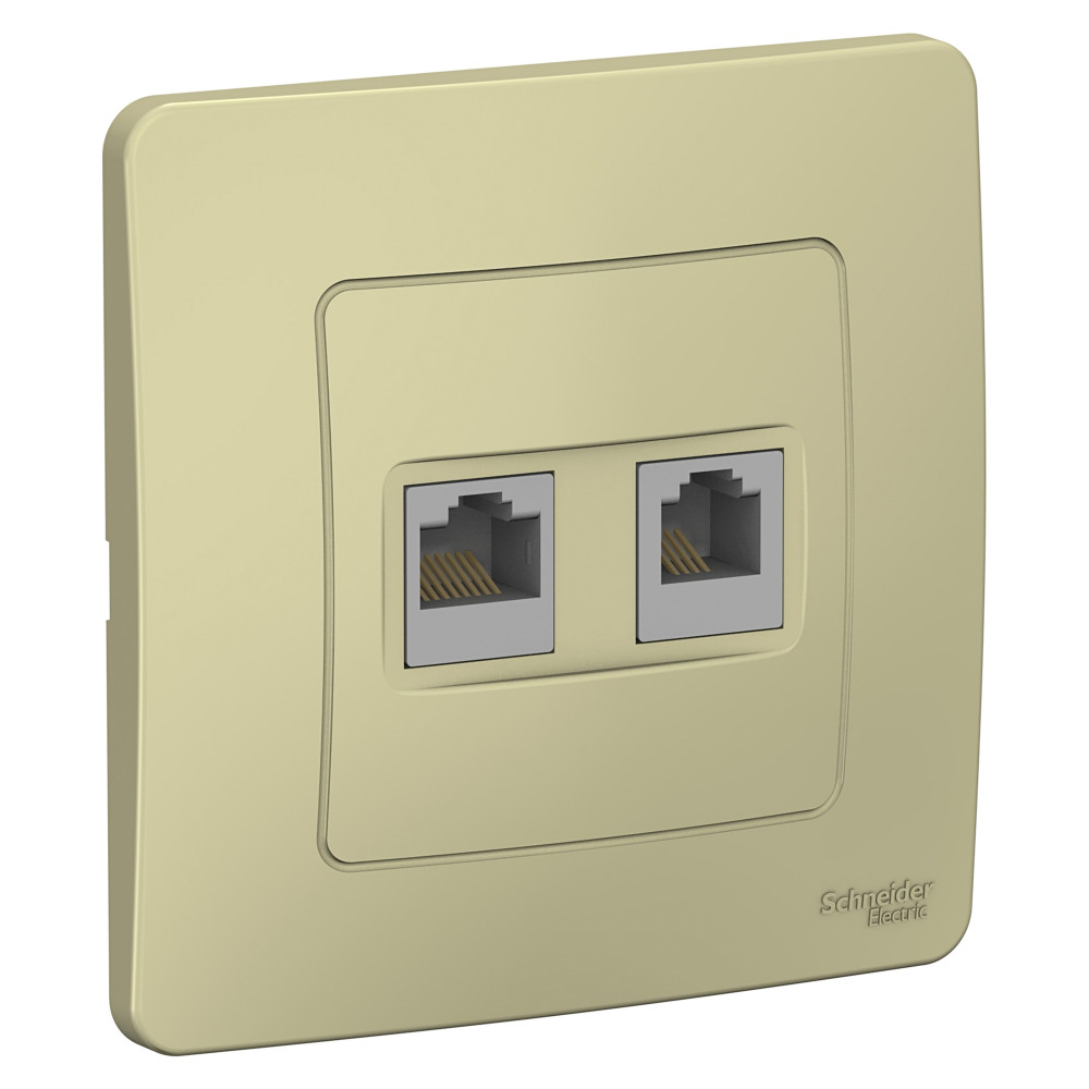 BLANCA С/У РОЗЕТКА двойная: комп.RJ45, кат.5E + телефон. RJ11, БЕЖЕВЫЙ