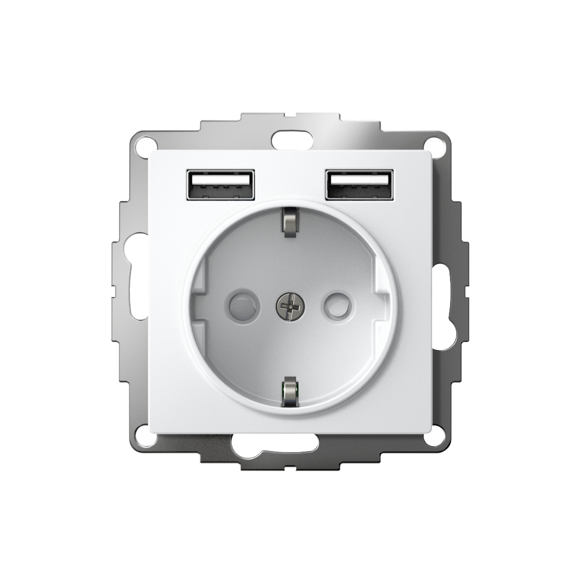 ATLASDESIGN РОЗЕТКА 16А c 2 USB A+A, 5В/2,4А, 2х5В/1,2А, механизм, ЛОТОС