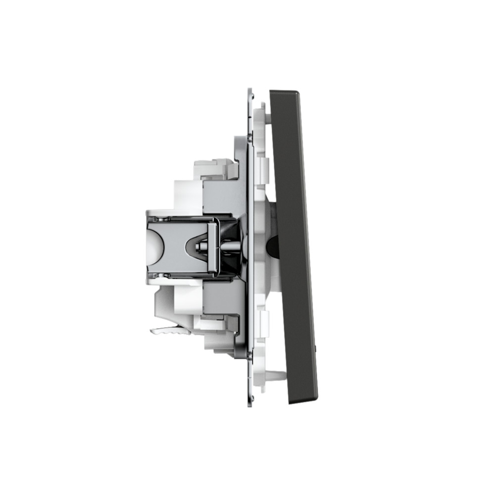 ARTGALLERY 1-клавишный ВЫКЛЮЧАТЕЛЬ с подсветкой, 10АХ, механизм, быстрозажим. клем., БАЗАЛЬТ