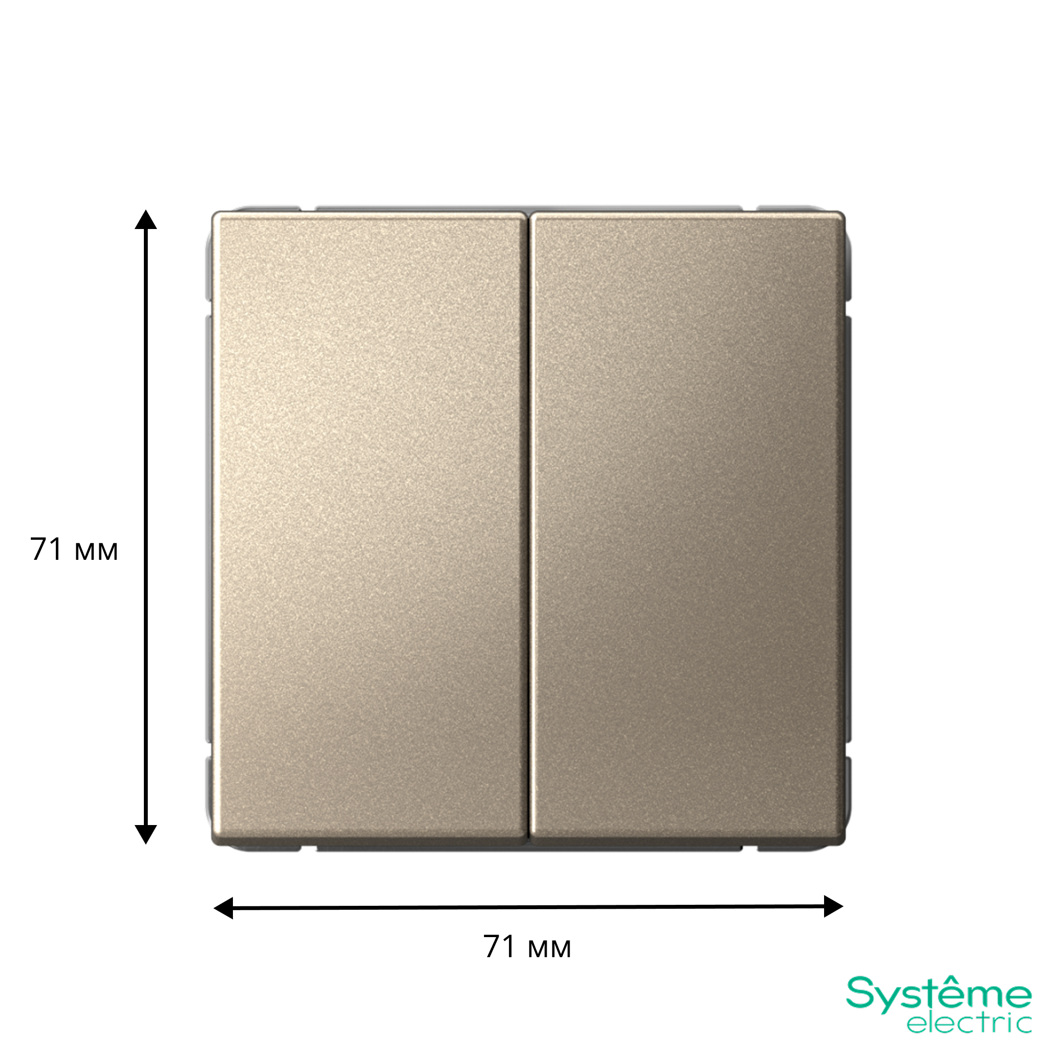 ARTGALLERY 2-клавишный ВЫКЛЮЧАТЕЛЬ, сх.5, 10АХ, механизм, ШАМПАНЬ