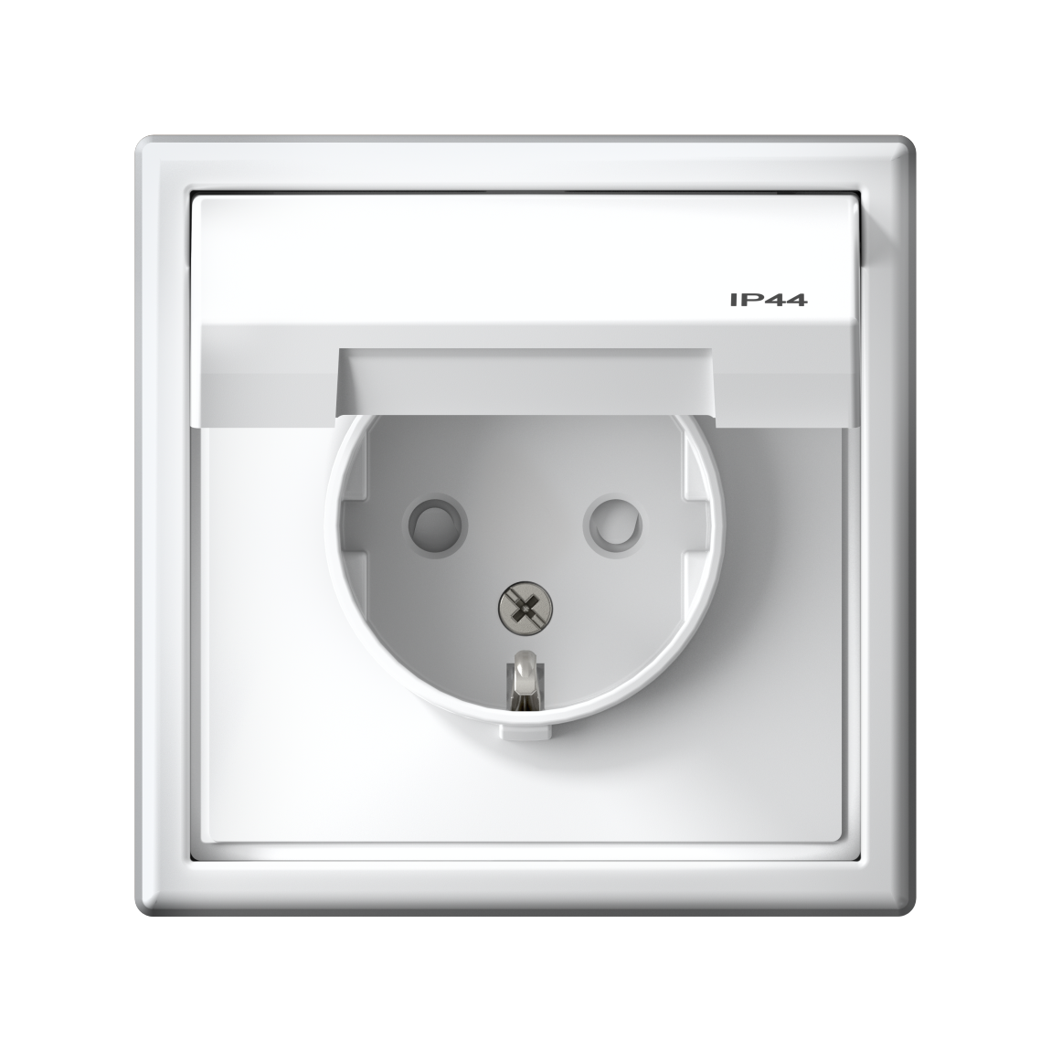 ARTGALLERY РОЗЕТКА с заземл. со шт. с крышк, 16А, IP44, механизм, БЕЛЫЙ