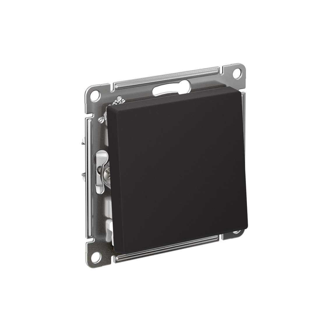 ATLASDESIGN 1-клавишный ВЫКЛЮЧАТЕЛЬ, сх.1, 10АХ, мех., быстрозажим. клем., КАРБОН