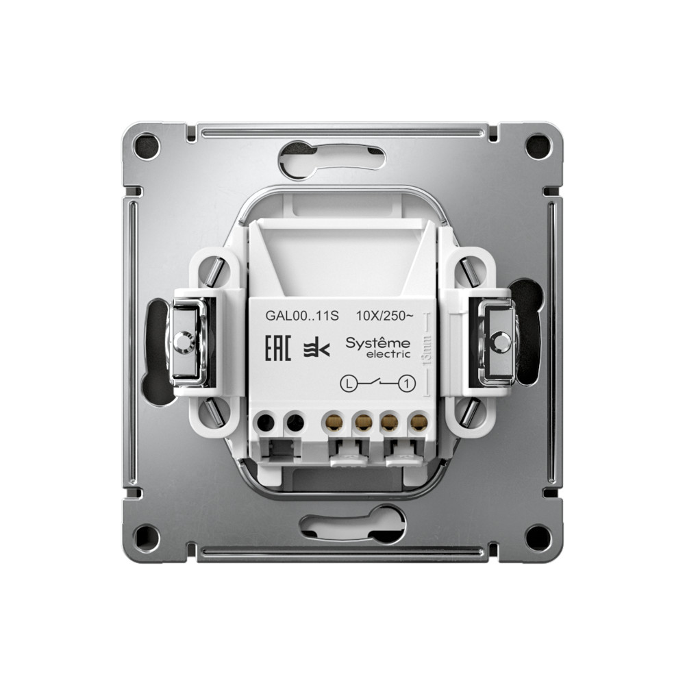 ARTGALLERY 1-клавишный ВЫКЛЮЧАТЕЛЬ, 10АХ, механизм, быстрозажим. клем., БАЗАЛЬТ